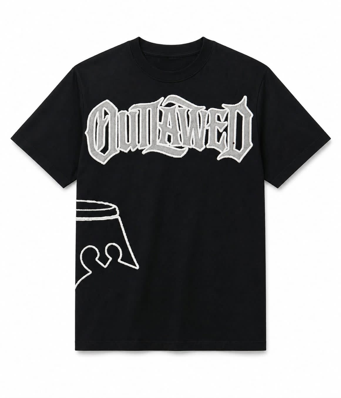 OUTLAWED – Embroidered Silver on Black